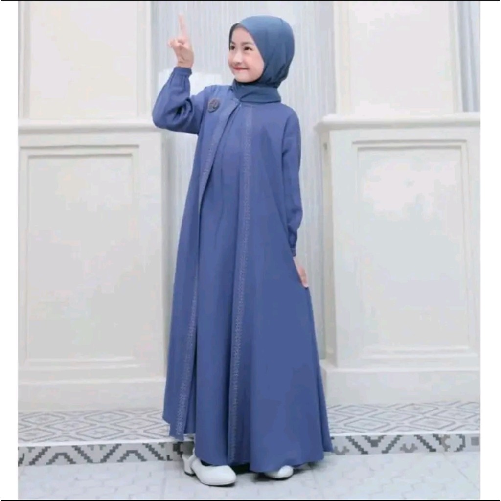 Terbaru Sabira Gamis Putih Manasik Haji Couple Ibu & Anak/Bahan Crinkle Mix Swarosky/Baju Gamis