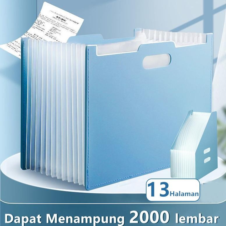 

Standing file A4 F4 / File folder document bag/ Tas document file 13 sekat Desktop File Organiser /Folder multi-lapisan /Tas penyimpanan data / Vertikal portabel