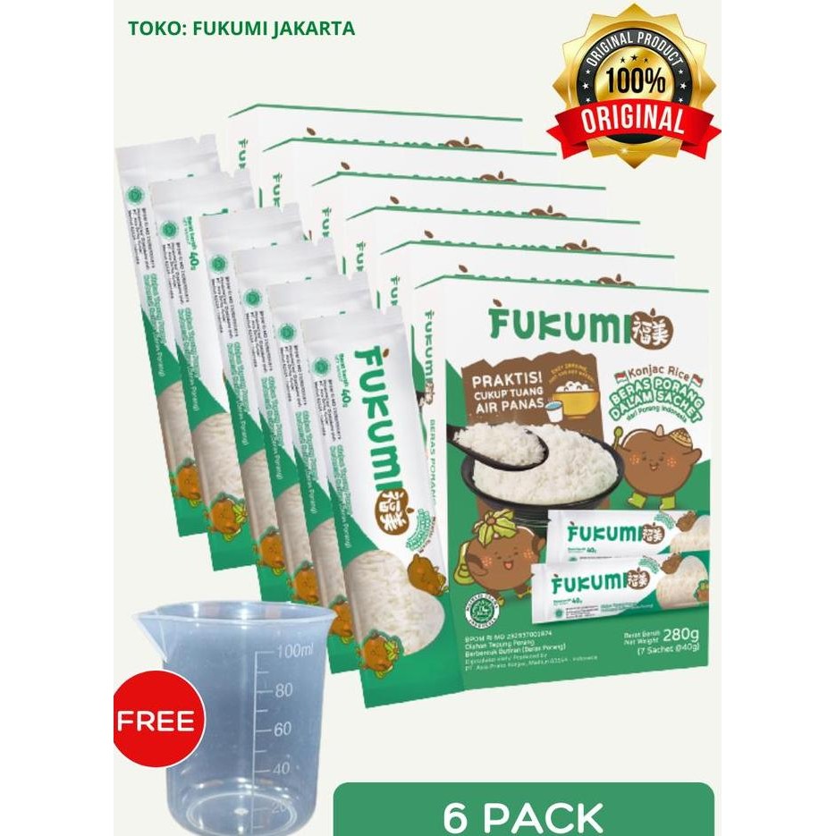 

BERAS PORANG FUKUMI ORIGINAL 6 BOX FREE GELAS UKUR - BERAS DIET HALAL ORIGINAL DAN TERPERCAYA
