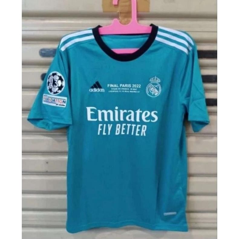 Ready Fullpatch Full Patch Jersey Bola Real Madrid 3Rd Third Final P4R15 2022 + Mdt 2021/2022 Ijo 21
