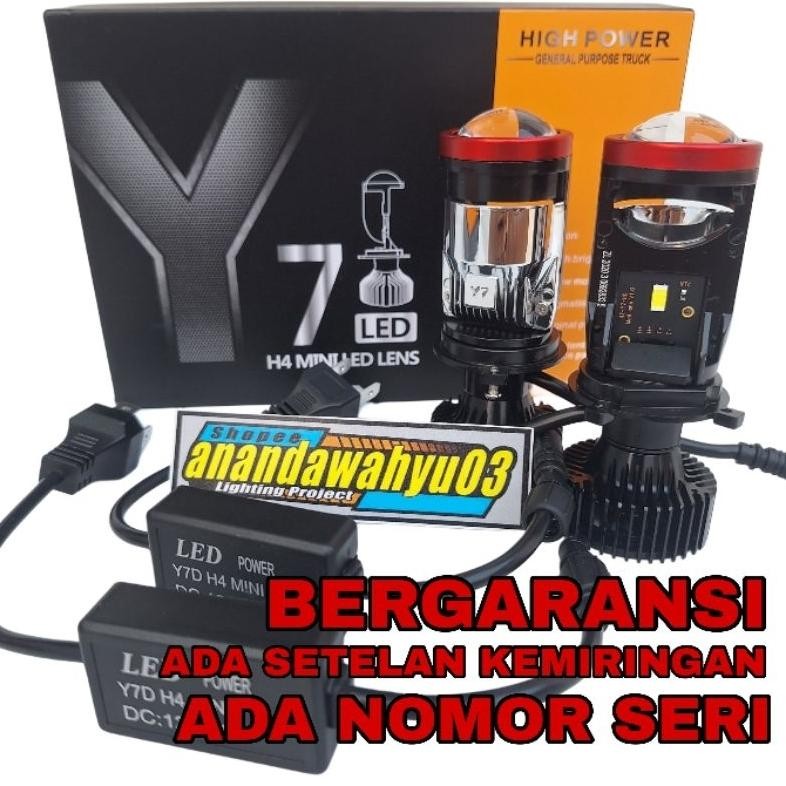 Mini Projie Merk Y7D Y6D Y8D H4 50 Watt Ori Super Terang