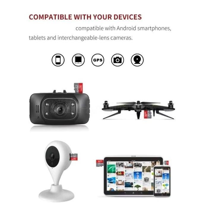 Sandisk Micro Sdhc/Sdxc Class 10 64-256 Gb Original - Kecepatan Baca 80Mb/Dtk - Pc, Otg, Storage New