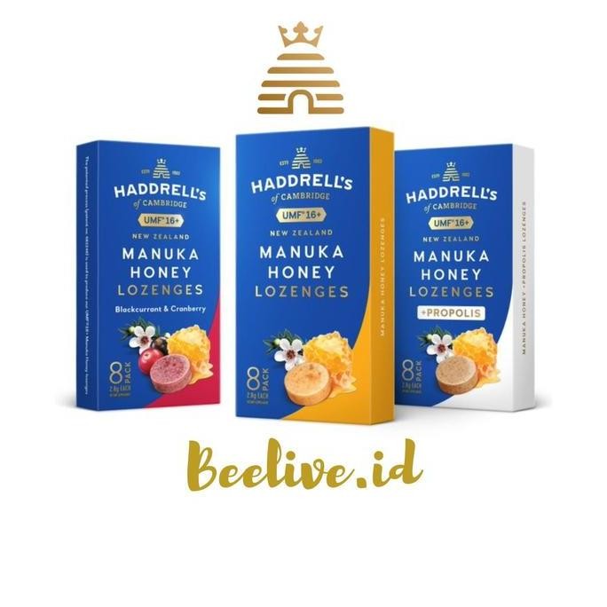 

Permen Madu Haddrells Manuka Honey Lozenges Umf 16+ Mgo 573+ 8 Pack