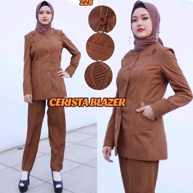 Tersedia Seragam PNS wanita Khaki tua katun/tipis set Celana (228)