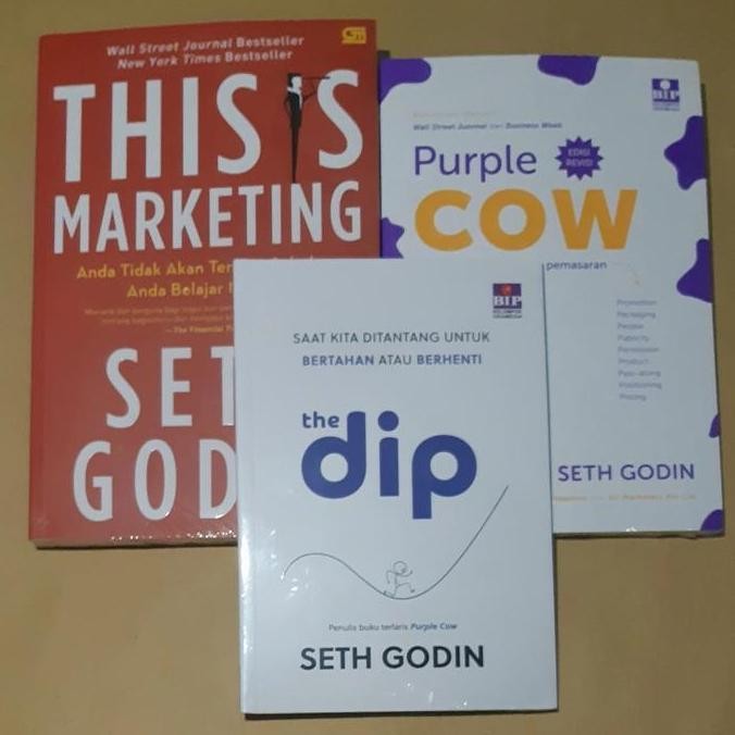Buku This Is Marketing Purple Cow & The Dip By Seth Godin