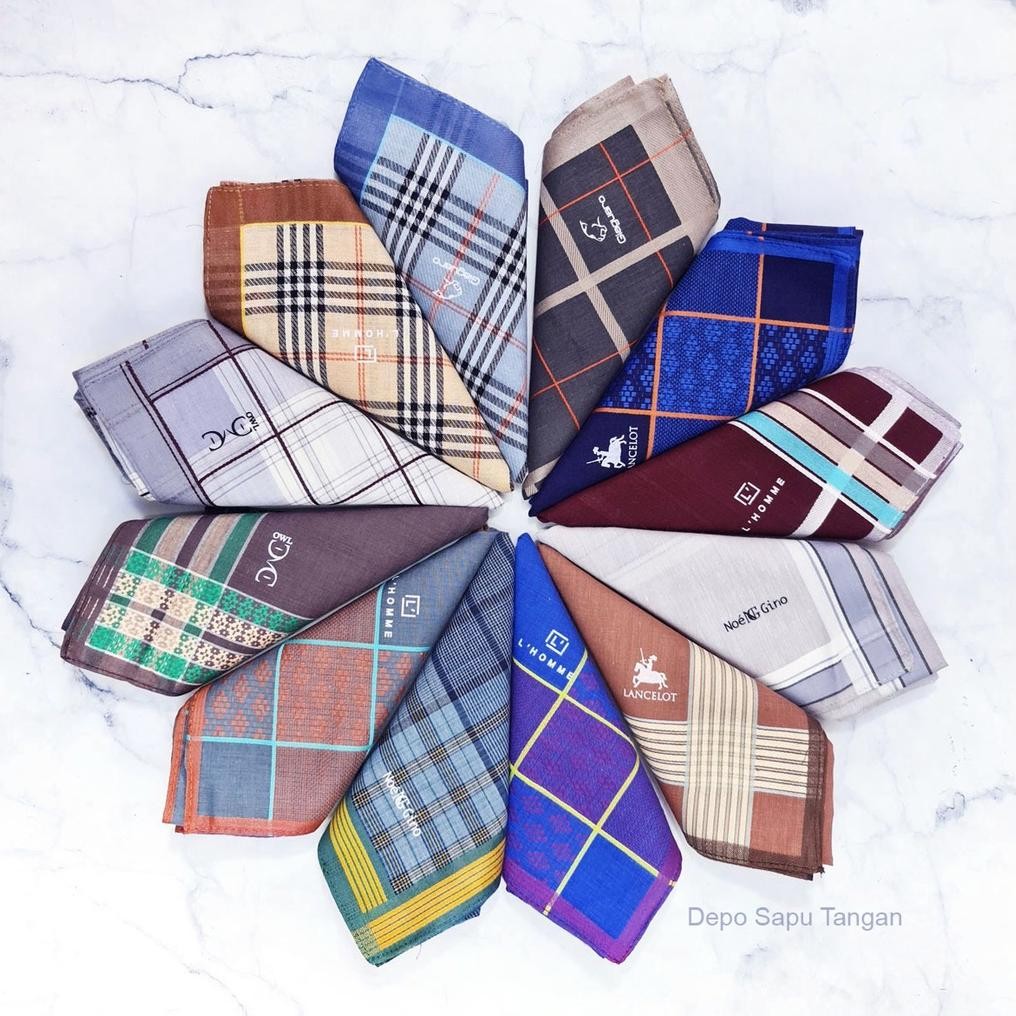 Sapu Tangan/Selampe/Handkerchief/Saputangan Pria Katun Rajut AST