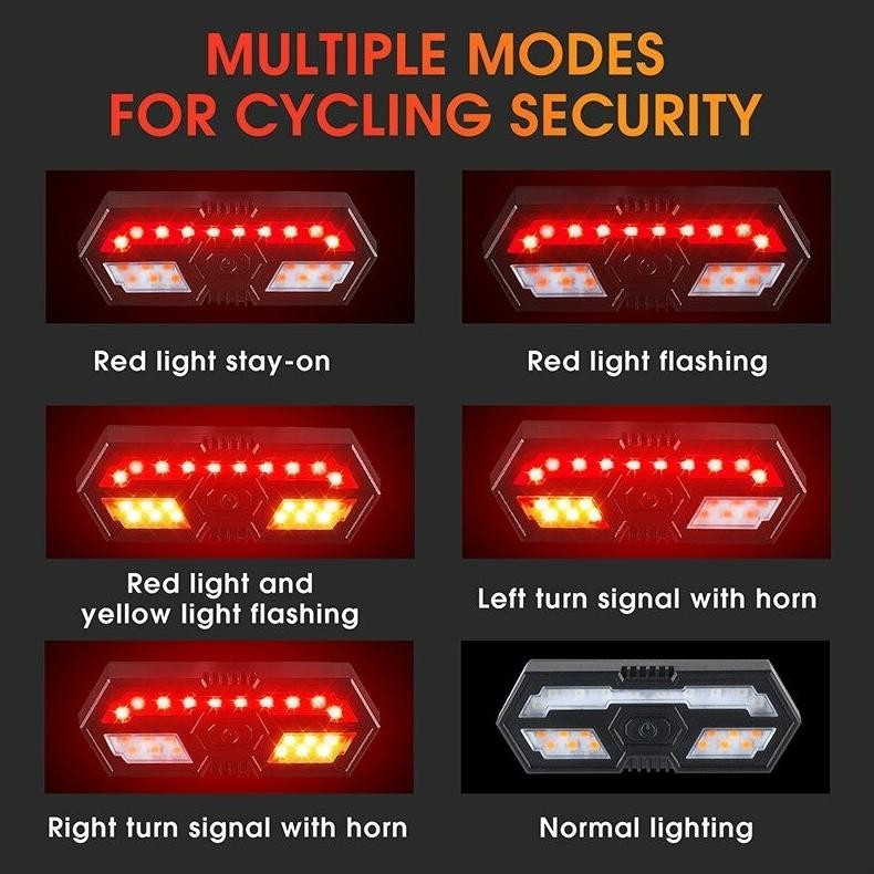 Lampu Sein Sepeda USB Wireless Tanpa Kabel Waterproof