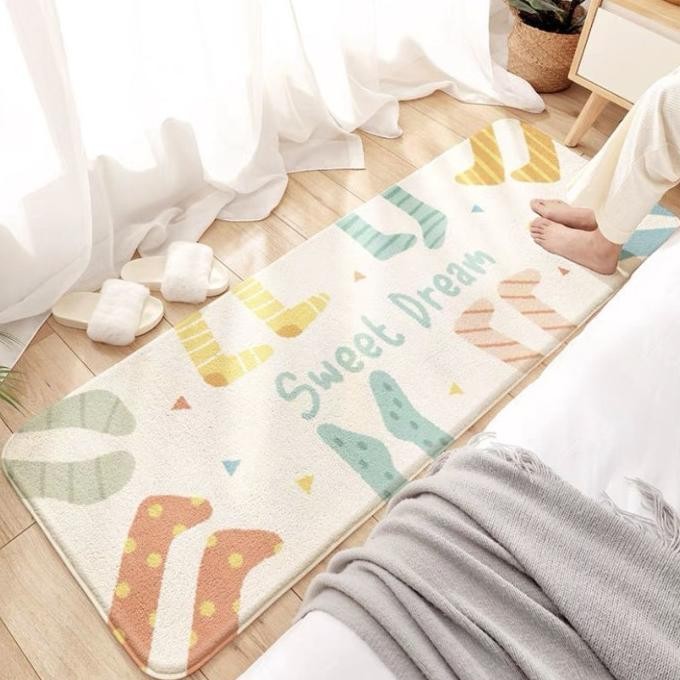 Keset Kamar Tidur Karpet Kaki Lantai Bulu Tebal Panjang