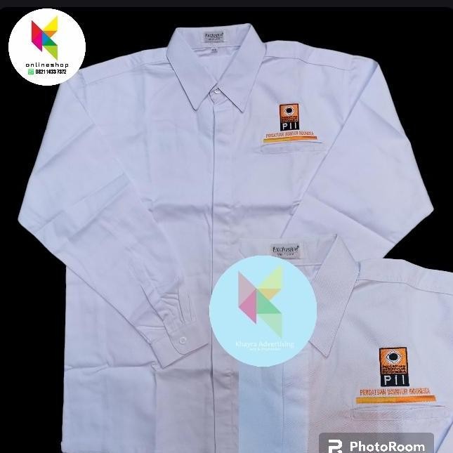 Tersedia kemeja PII persatuan insinyur Indonesia seragam putih lengan panjang