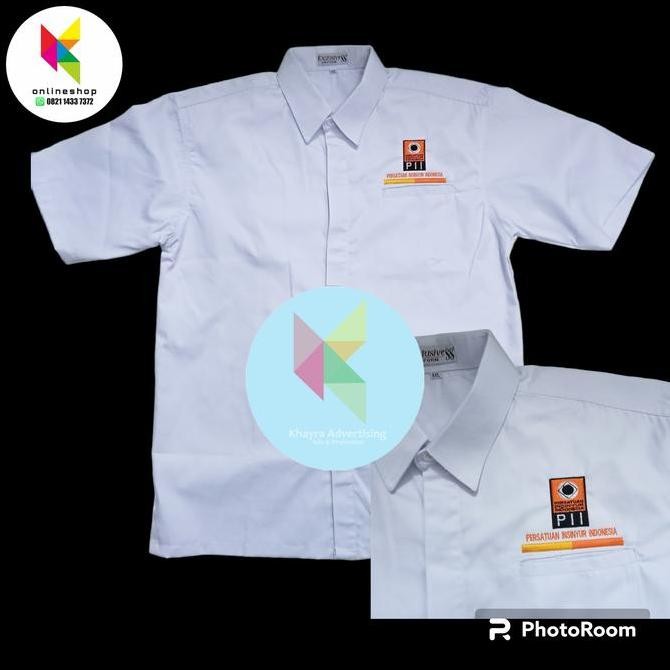 Tersedia kemeja PII persatuan Insinyur Indonesia seragam putih lengan pendek