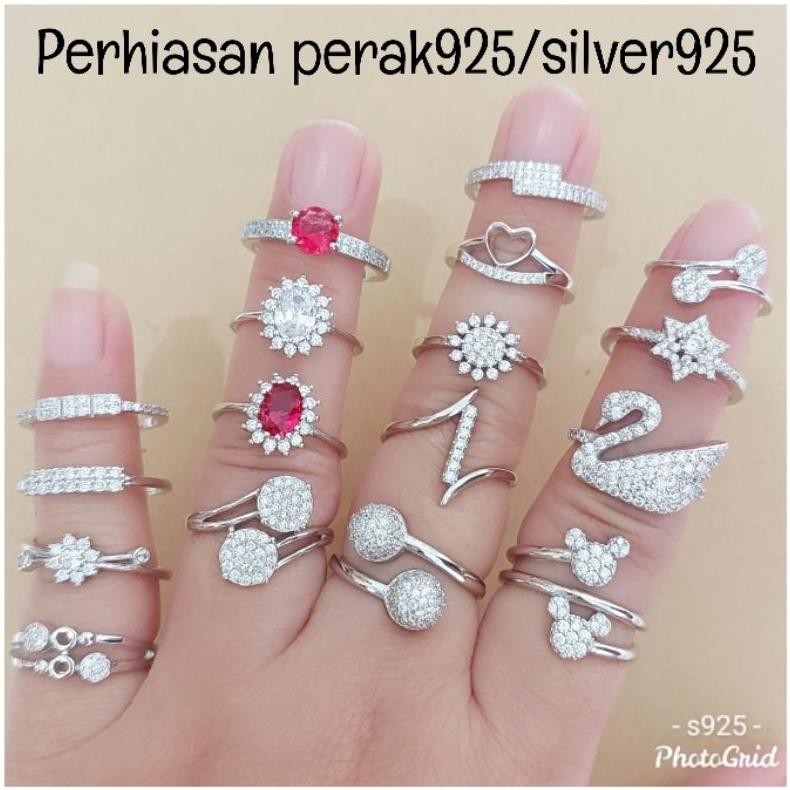 Onestore _ Cincin Perak 925 Asli Lapis Emas S925 Cincin Mata, Cincin Bola CCGB AST