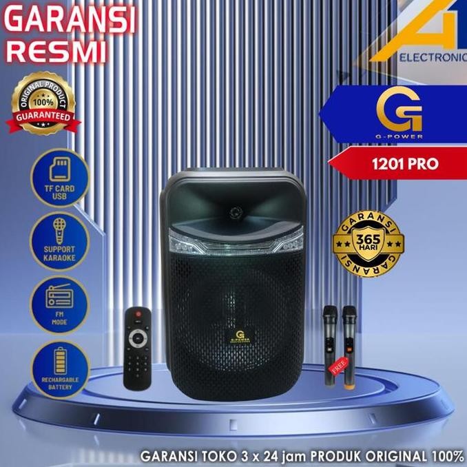 Sale G Power Speaker Gst 1201 Pro | Speaker Trolley G-Power Gst 1201 Pro Wireless Portable 12Inch Bl