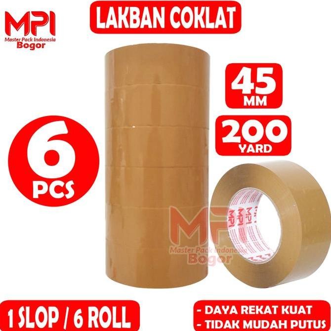 

Kualitas Terjamin 6 Pcs - Lakban Coklat Mpi 45 Mm X 200 Yard / Lakban Packing - Master Pack Indonesia