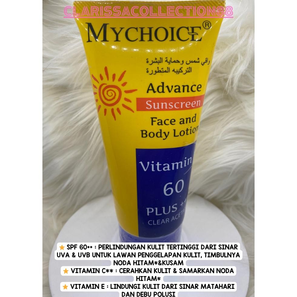 Mychoice Advance Sunscreen Cleansing Face And Body Lotion 60++ Original Thailand New