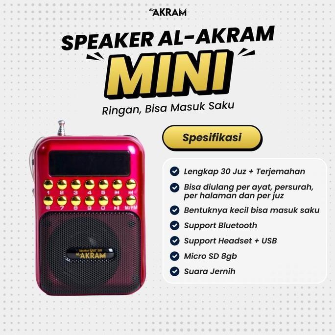 Grosir Al-Akram - Speaker Murottal Murotal Alquran Al-Quran Qur'An Digital Hafalan Hapalan Hafiz Tah