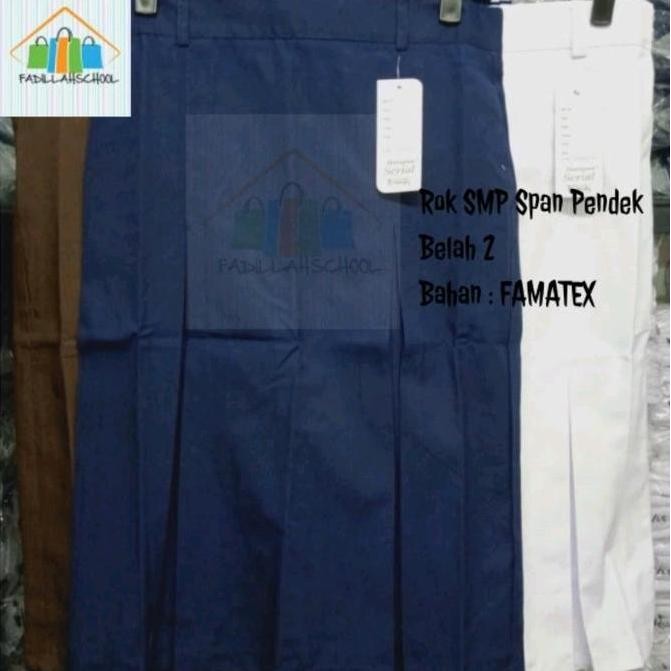 Tersedia Rok span pendek SMP Biru Putih seragam sekolah