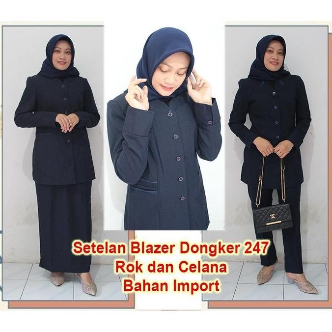 Tersedia SETELAN BLAZER BIRU DONGKER SETELAN SERAGAM GURU PNS TERBARU