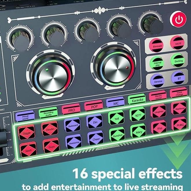 F999 + BM800 SET KARTU SUARA MIKROFON KIT AUDIO MIXER VOCODER MIXER AMPLIFIER PONSEL KOMPUTER TUJUAN