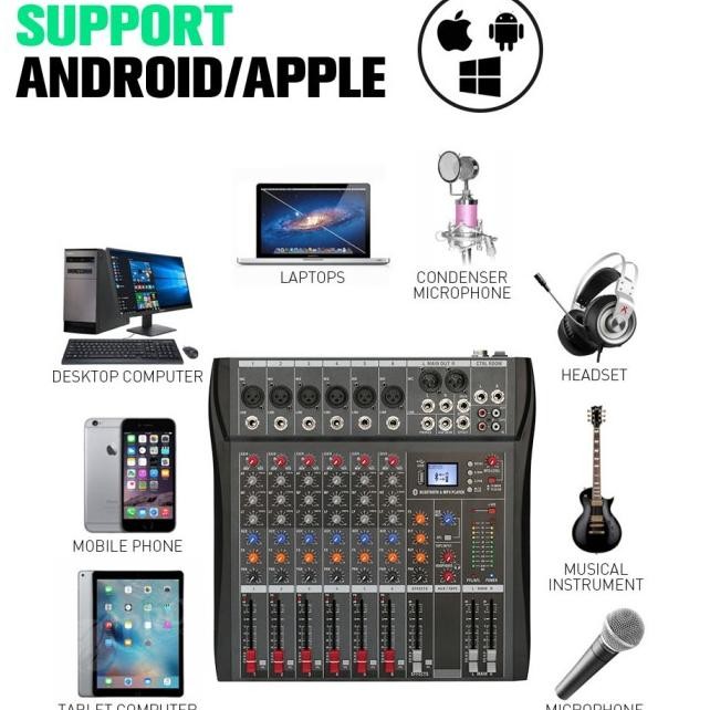 CT60S/CT80S/CT120S MIXER AUDIO PROFESIONAL 6/8/12 SALURAN MIXER EFEK