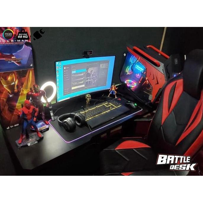 Murah Meja Komputer Gaming Pc Desk Rgb Murah 120X60 - Battledesk R 1