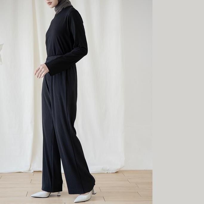 Nilam By Aska Label - Celana Wanita Plisket Full Karet Pinggang Terlaris