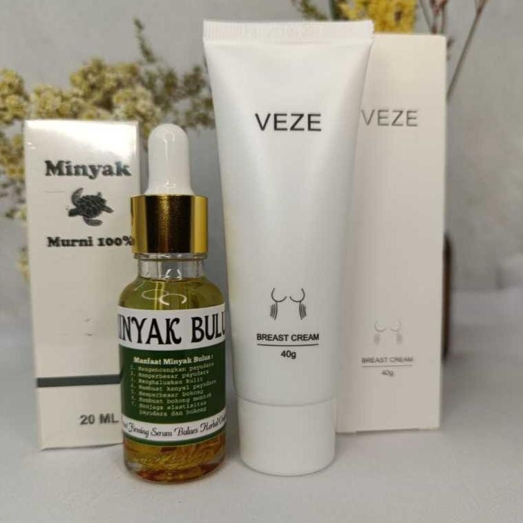 Cream Veze & Breast Mindyak Bulues Pembesar Payudara & Pengencang Payudara Krim + Serum Bulus Perawa