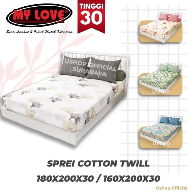 TERBARU - ALL NEW MY LOVE Sprei 180X200 / 160x200 Tinggi 30 - Bulma Coastal Enzo Whale Fiero Clarind