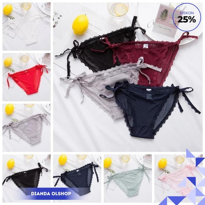 CELANA DALAM G STRING WANITA SEXY TRANSPARAN TALI SAMPING LINGERIEC075 TERBARU