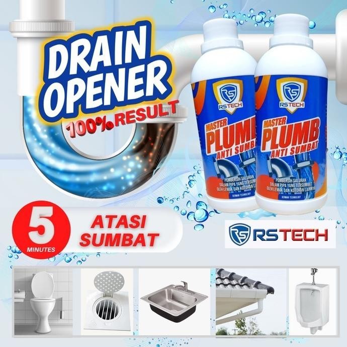 [Expert] Drain Opener Cairan Anti Sumbat Saluran WC Wastafel Penghancur Kotoran