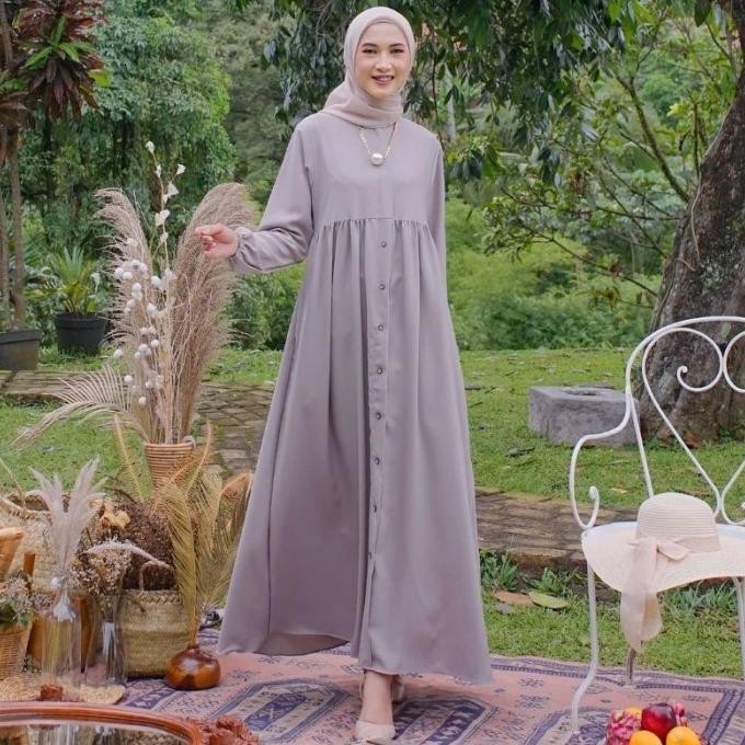 (Expert) Gamis Putih Pengajian Polos Baju Gamis Syar'i Wanita Lebaran 2023
