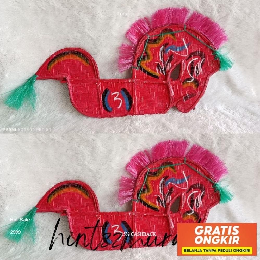 Kuda Kepang Anak Warna Merah Putih Hitam / Jaran Kepang / Jaranan / Kepang Anak / Kuda Lumping Anak 