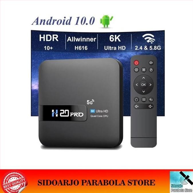 TERBARU - Set Top Box Smart TV Android Box Digital H20Pro H20 Pro 4K UHD Resolution Wifi USB HDMI AV