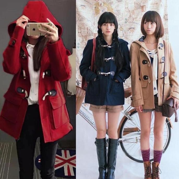 Tersedia Japan Student Coat Jaket Pelajar Jepang Lucu Kawaii Jaket Wanita Cewek Cewe Polos Fleece Ka