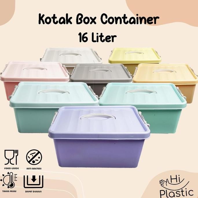 

Terlaris Kontainer Box Plastik 16 Liter / Kotak Serbaguna Storage Box 16 Liter