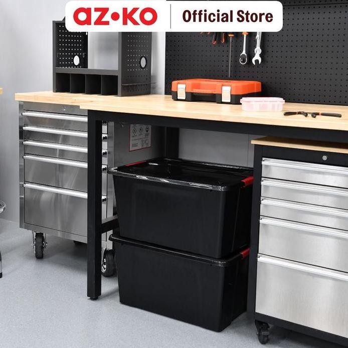 

Terlaris Azko Maxbuilt 65X46X32 Cm Kotak Penyimpanan Dengan Roda - Hitam Container Box Kotak Serbaguna Wadah Simpan Storage Box Dengan Roda Boks Organizer