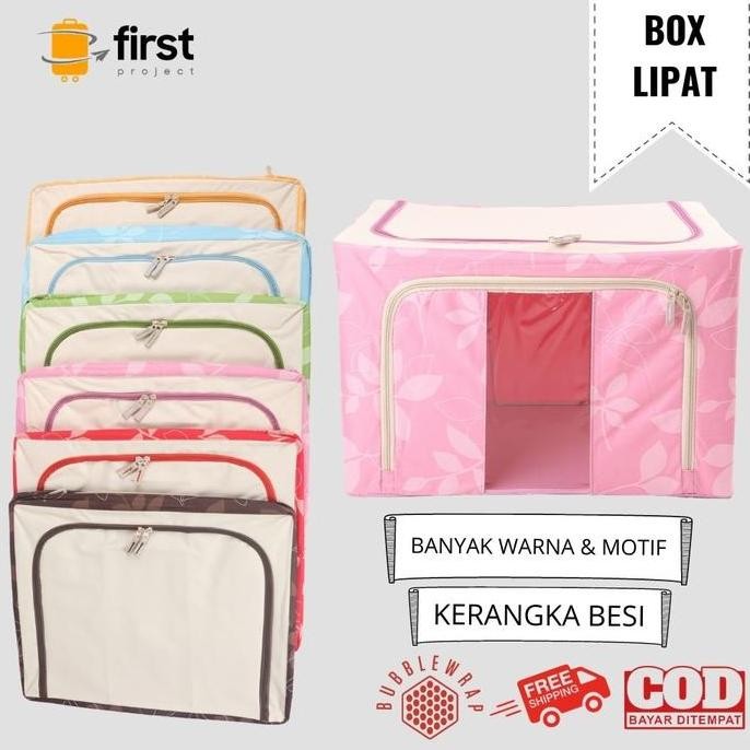 

Terlaris Storage Box / Organizer Pakaian Steel Frame Oxford Fabric 66 L - Pink-