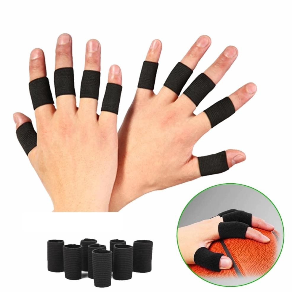 Finger Support Futsal Bola Voli Basket - Pelindung Jari Deker Jari Tangan Olahraga Warna Hitam AST n