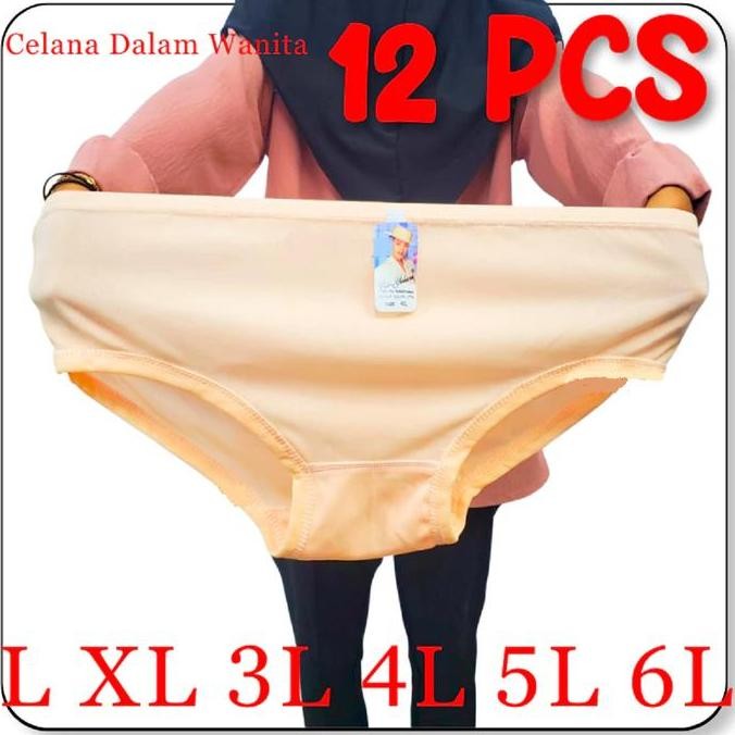 Tersedia (L XL 3L 4L 5L 6L 7L)(12 pcs & 6 pcs) Lusinan Celana dalam wanita jumbo murah/cd KATUN TERA