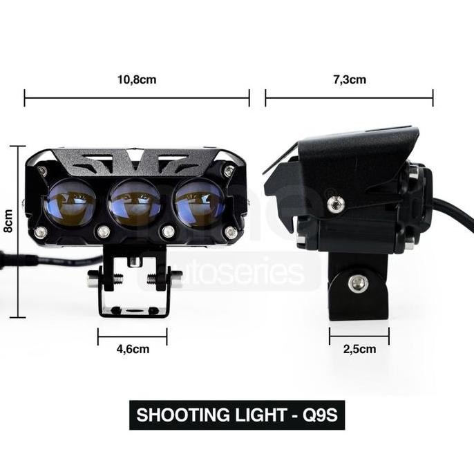Lampu Tembak Sorot Led SQl 3 Mata Laser Gun 80 Watt Motor Mobil
