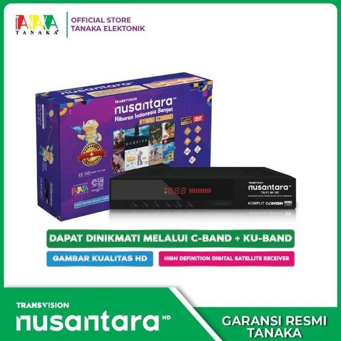 TERMURAH - RECEIVER TRANSVISION TANAKA NUSANTARA HD COMBO ( SATELITE PARABOLA + T2 TERRESTRIAL)