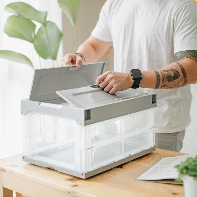 

Terlaris Box Lipat Storage Transparan Folding Foldable Container Premium