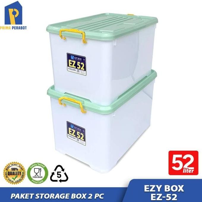 

Terlaris Storage Box 52 Liter Container Boks 2 Pcs Ez-52 Kotak Penyimpanan Serbaguna