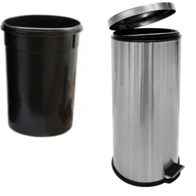 Tempat Sampah 30 Ltr Stainless Slow Close - Silver