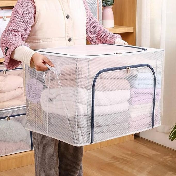 

Terlaris Kotak Penyimpanan Tahan Air Transparan Pvc Kotak Penyimpanan Pakaian Lemari Tahan Lembab Dan Tahan Debu Lipat Kotak Rangka Baja