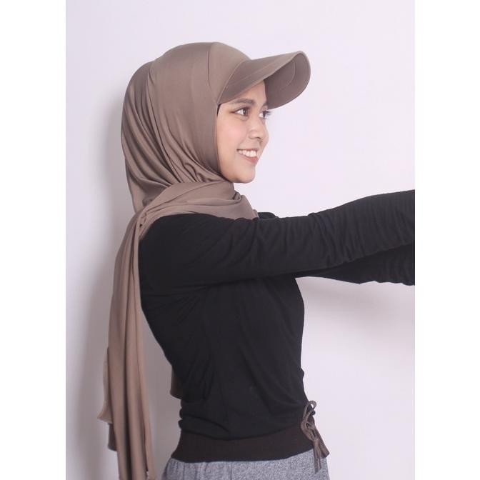 Exclusive Jilbab Topi/Hijab Sport/Kerudung Topi/Hijab Sport Topi/Pashmina Olahraga Dengan Topi Jerse