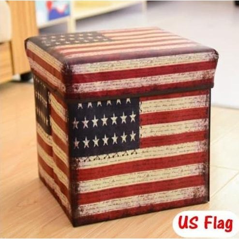 

Terlaris Storage Box / Storage Stool / Tempat Mainan Ukuran 30Cm - Us Flag
