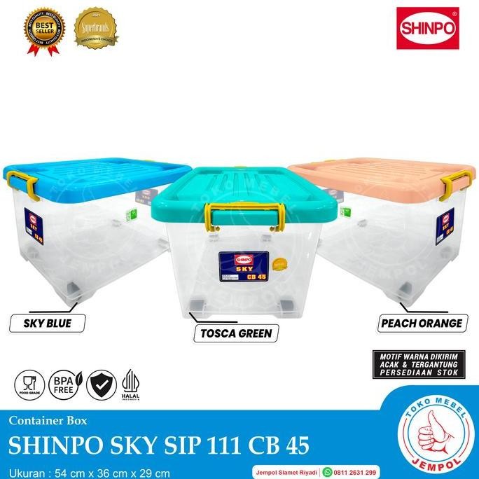 

Terlaris Container Box Shinpo Sky Sip 111 Cb 45 Kontainer Plastik Dengan Roda