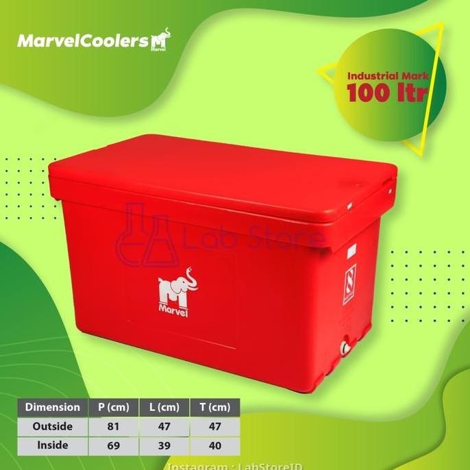

Terlaris Cool Box Coolbox Cooler Ice Box Storage 100 Ltr Marvel| Khusus Gosend