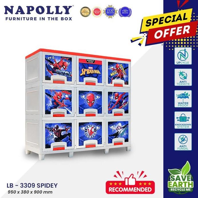 

Terlaris Napolly Locker Box Karakter Spiderman 9 Ruang Penyimpanan