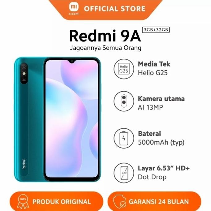 (Expert) Xiaomi Redmi 9A Ram 3/32 GB | Layar 6.53 Batre 5000 mAh Garansi Resmi